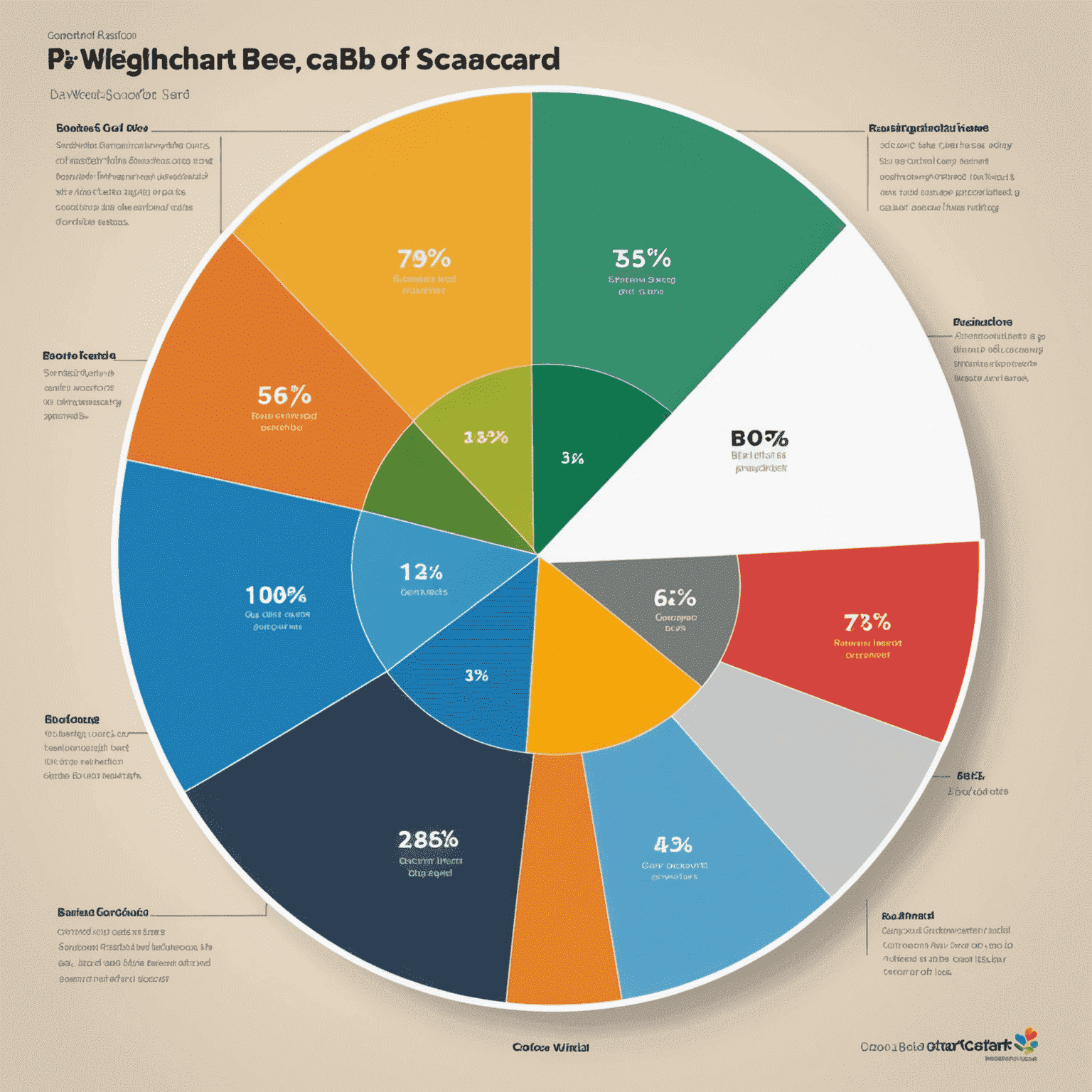 Pie chart illustrating the weighting of each B-BBEE scorecard element, with percentages and color coding for easy understanding